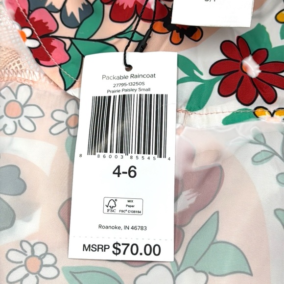 Vera Bradley Packable Raincoat Size Small - Picture 12 of 16